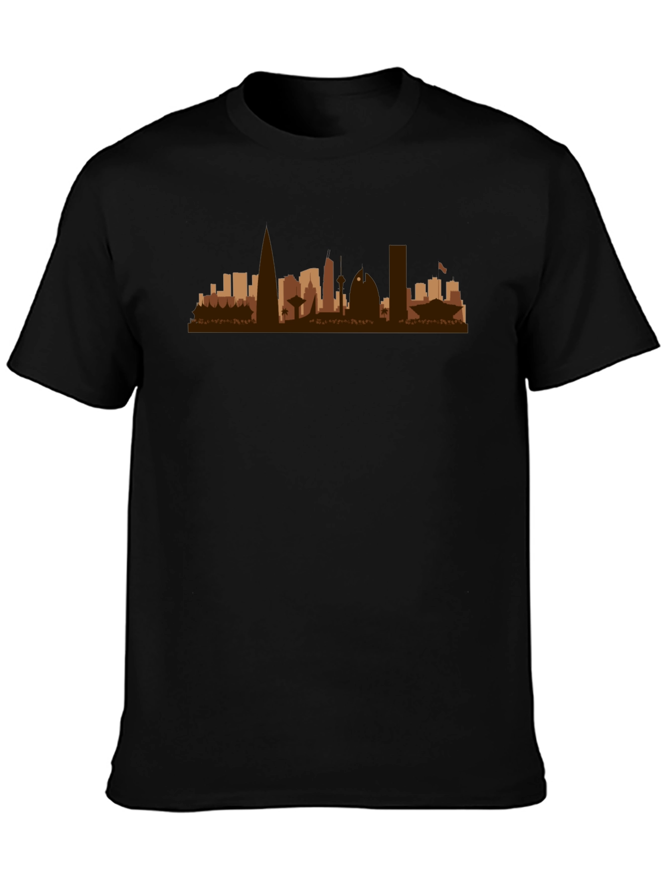 Cityscape Graphic Tee - Black Casual T-Shirt