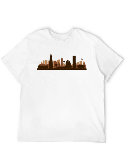 Cityscape Graphic Tee - Black Casual T-Shirt