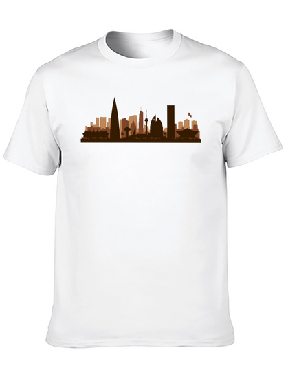 Cityscape Graphic Tee - Black Casual T-Shirt
