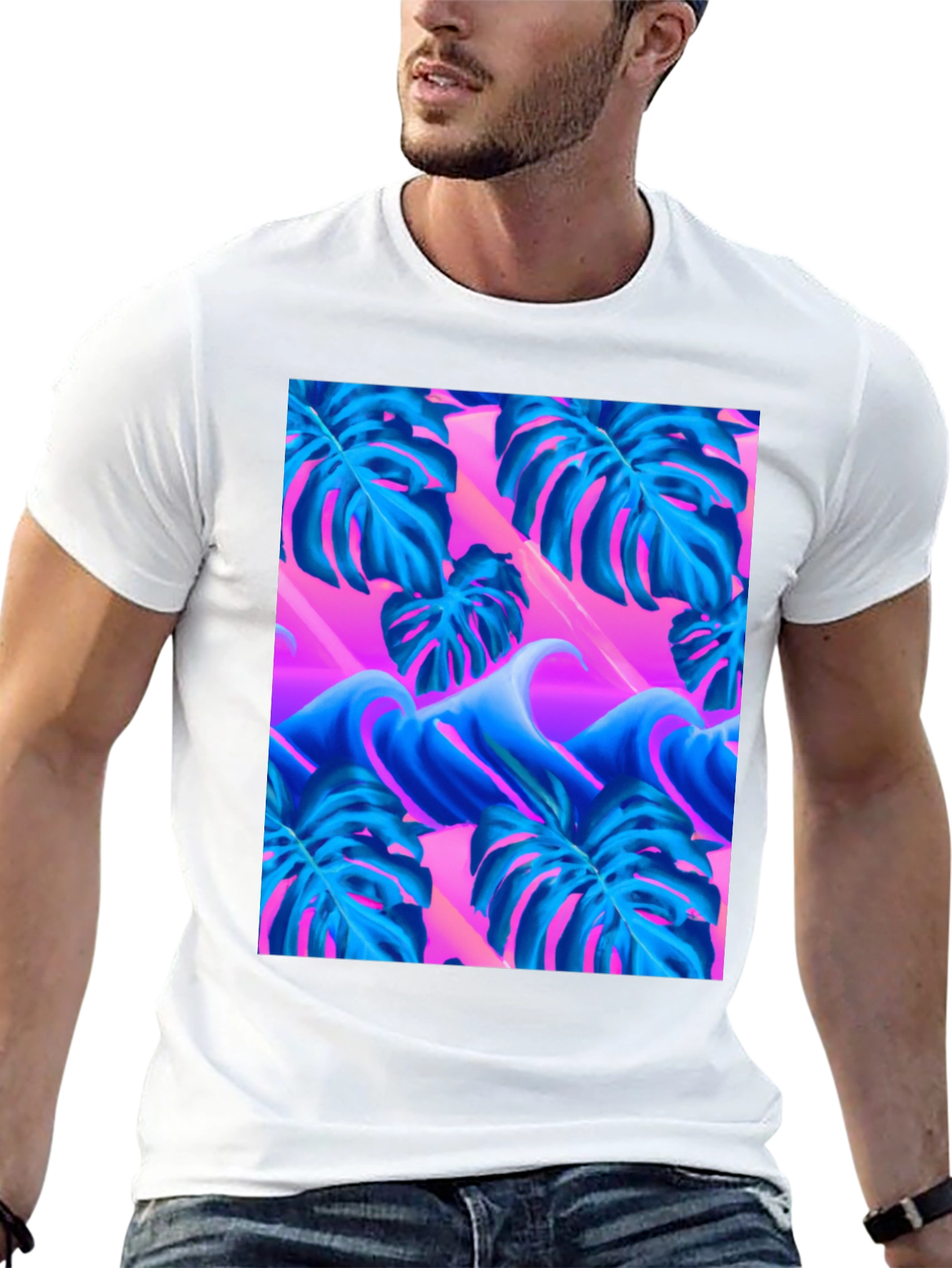 Vaporwave Monstera Leaf T-Shirt