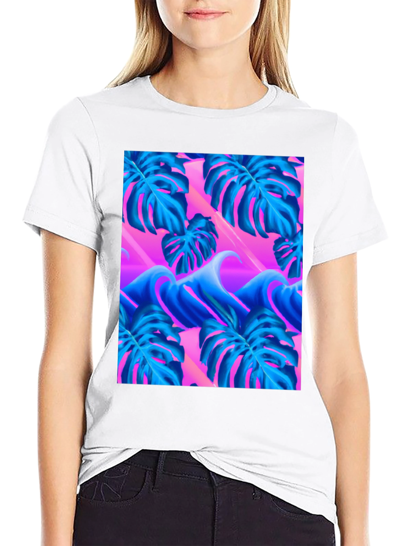 Vaporwave Monstera Leaf T-Shirt