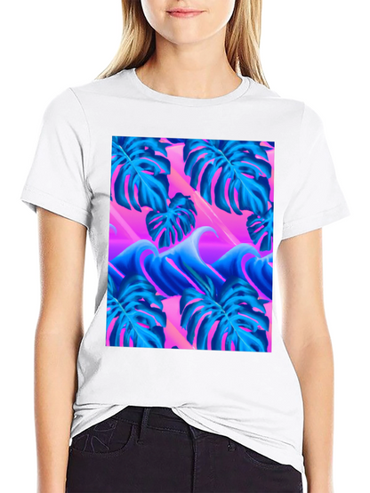Vaporwave Monstera Leaf T-Shirt