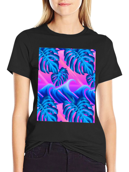 Vaporwave Monstera Leaf T-Shirt