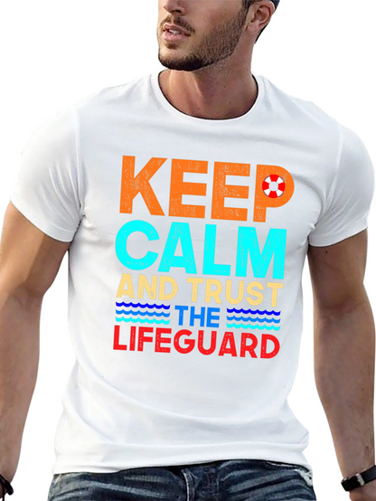 Keep Calm Lifeguard T-Shirt Summer Beach Tee