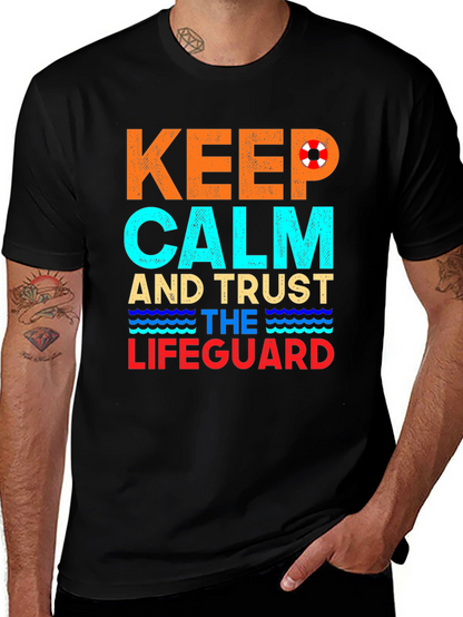 Keep Calm Lifeguard T-Shirt Summer Beach Tee