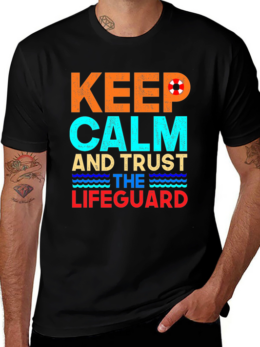 Keep Calm Lifeguard T-Shirt Summer Beach Tee