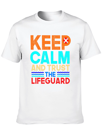 Keep Calm Lifeguard T-Shirt Summer Beach Tee