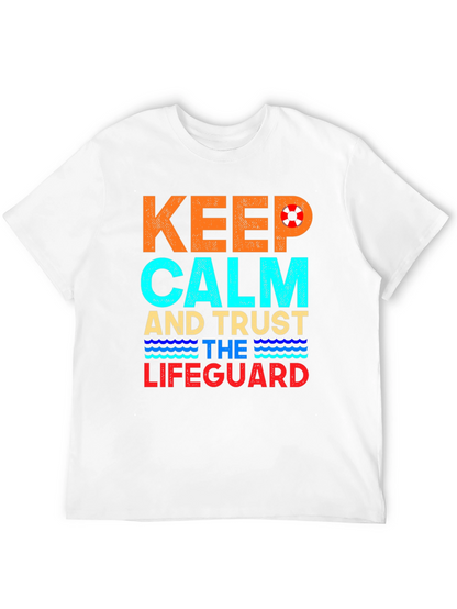 Keep Calm Lifeguard T-Shirt Summer Beach Tee