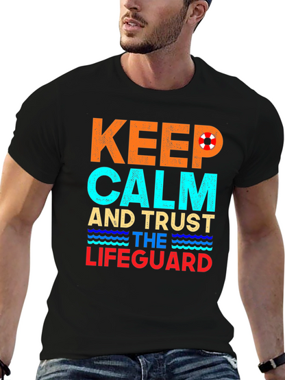 Keep Calm Lifeguard T-Shirt Summer Beach Tee