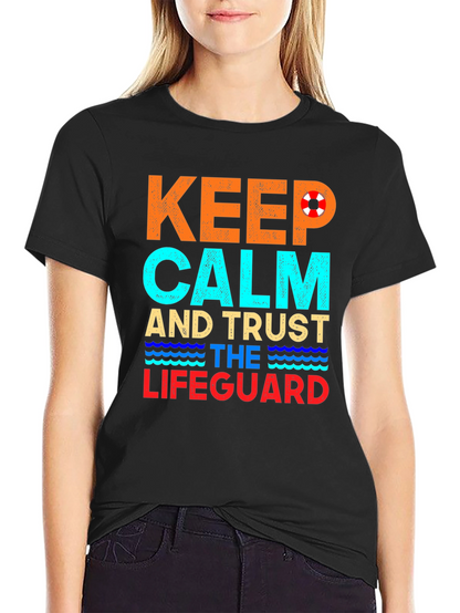 Keep Calm Lifeguard T-Shirt Summer Beach Tee