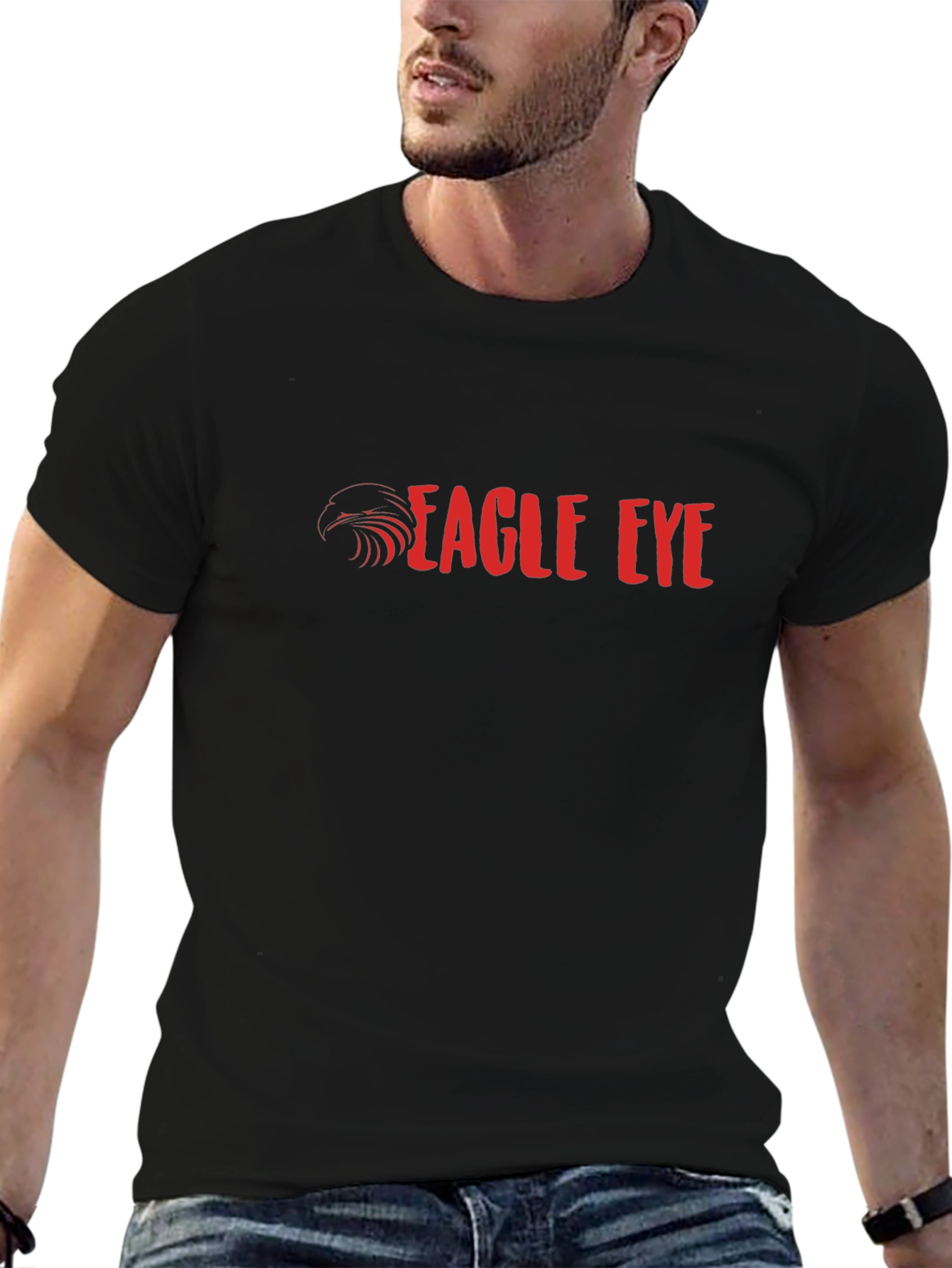 Eagle Eye Graphic Print Black T-Shirt