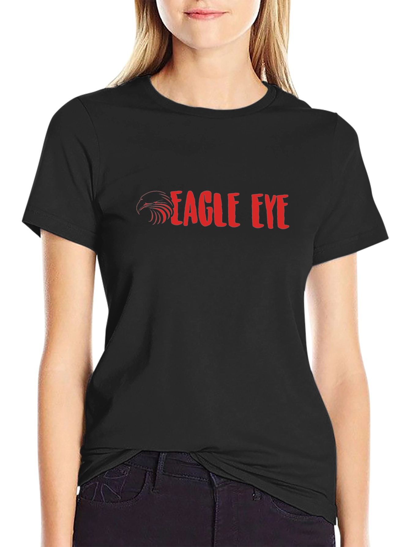 Eagle Eye Graphic Print Black T-Shirt