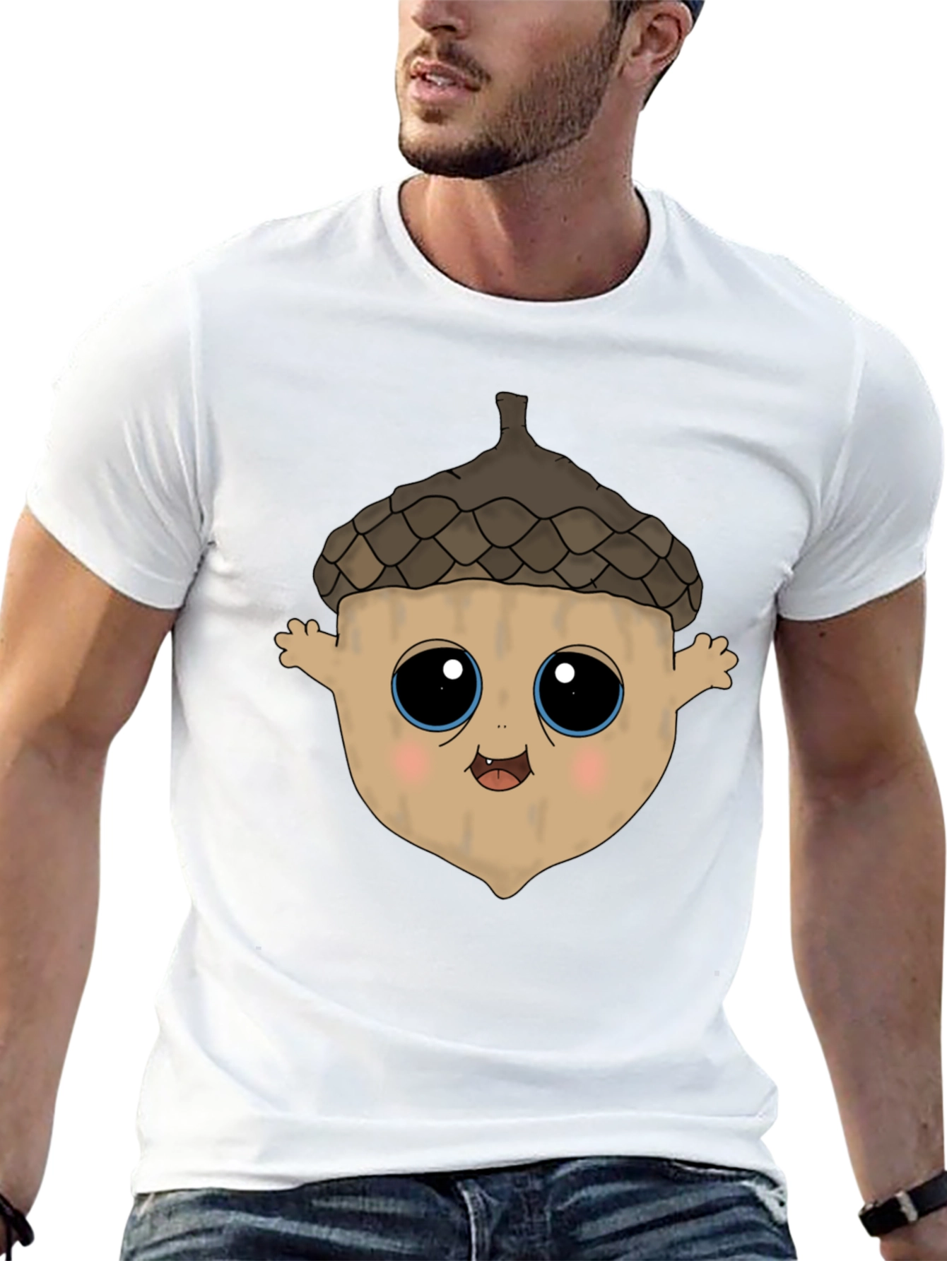 Cute Acorn Cartoon Graphic T-Shirt