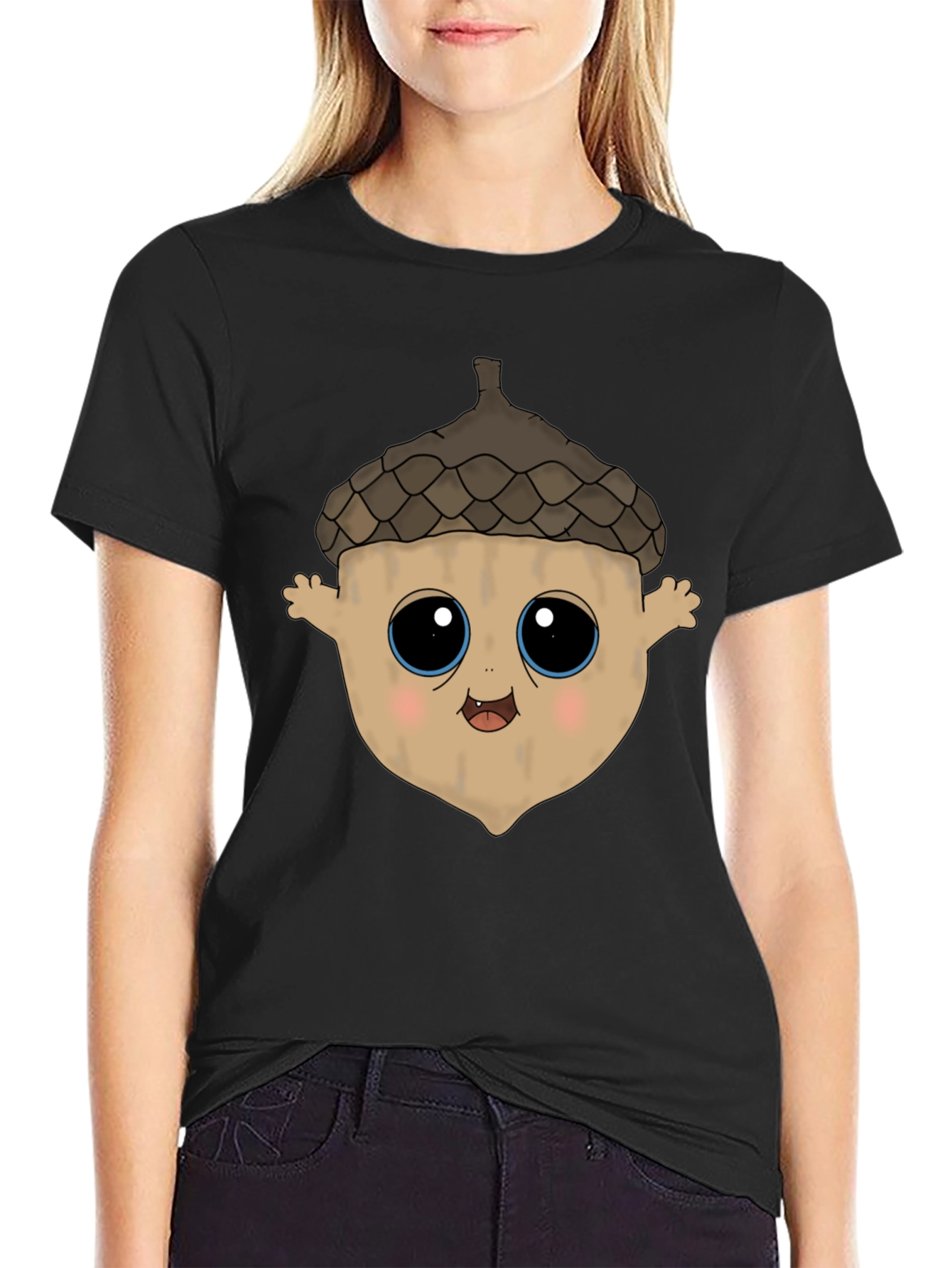 Cute Acorn Cartoon Graphic T-Shirt