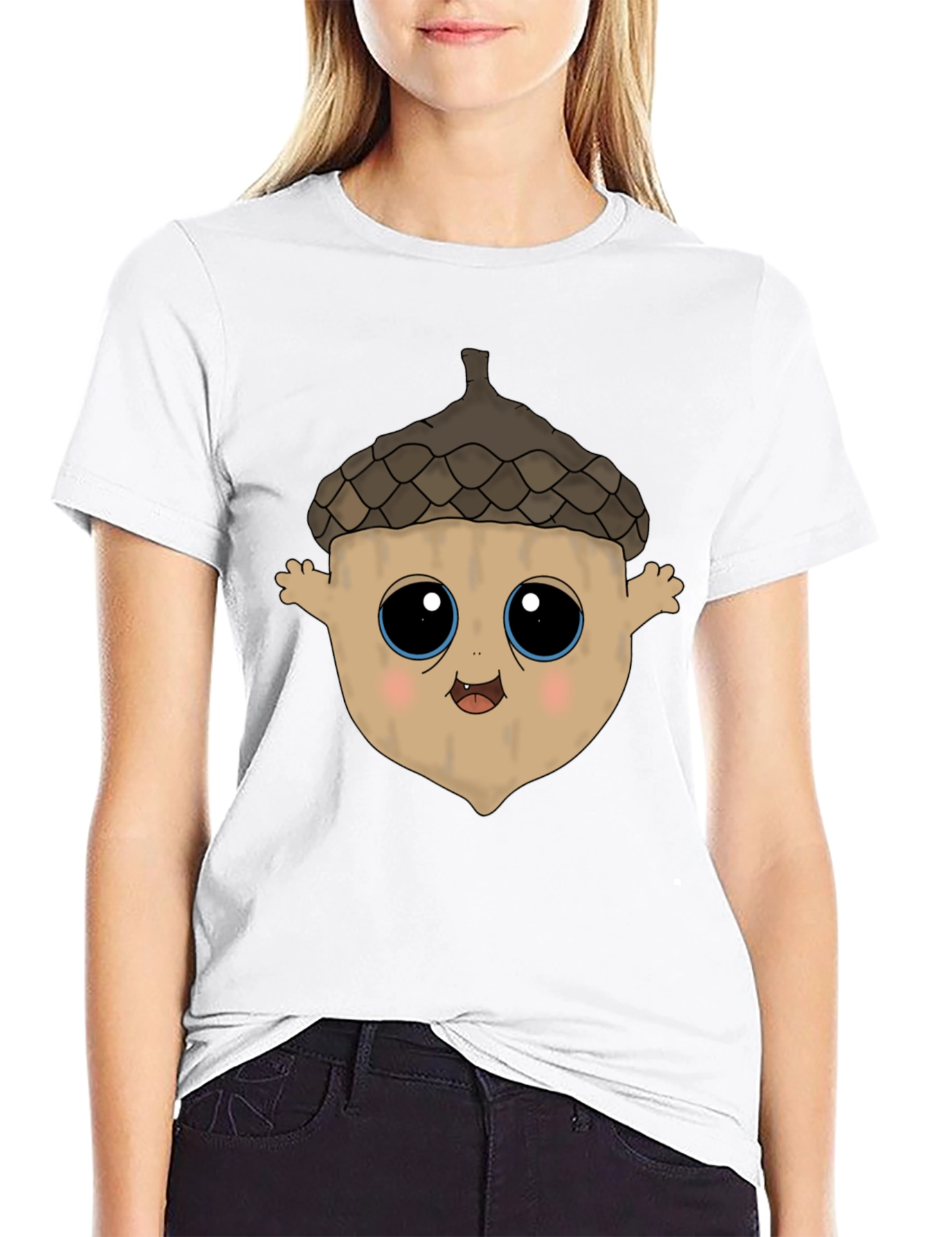 Cute Acorn Cartoon Graphic T-Shirt