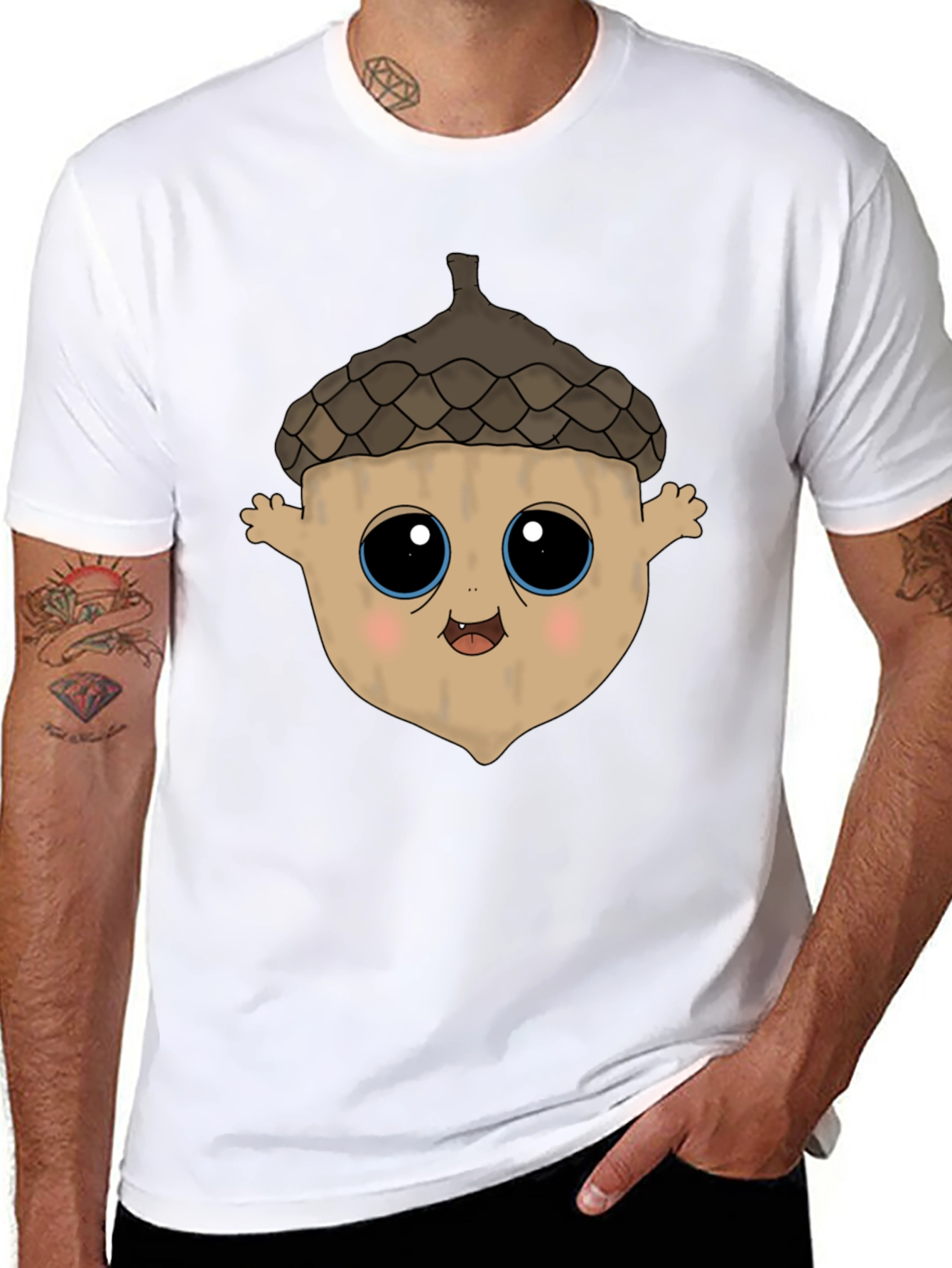 Cute Acorn Cartoon Graphic T-Shirt
