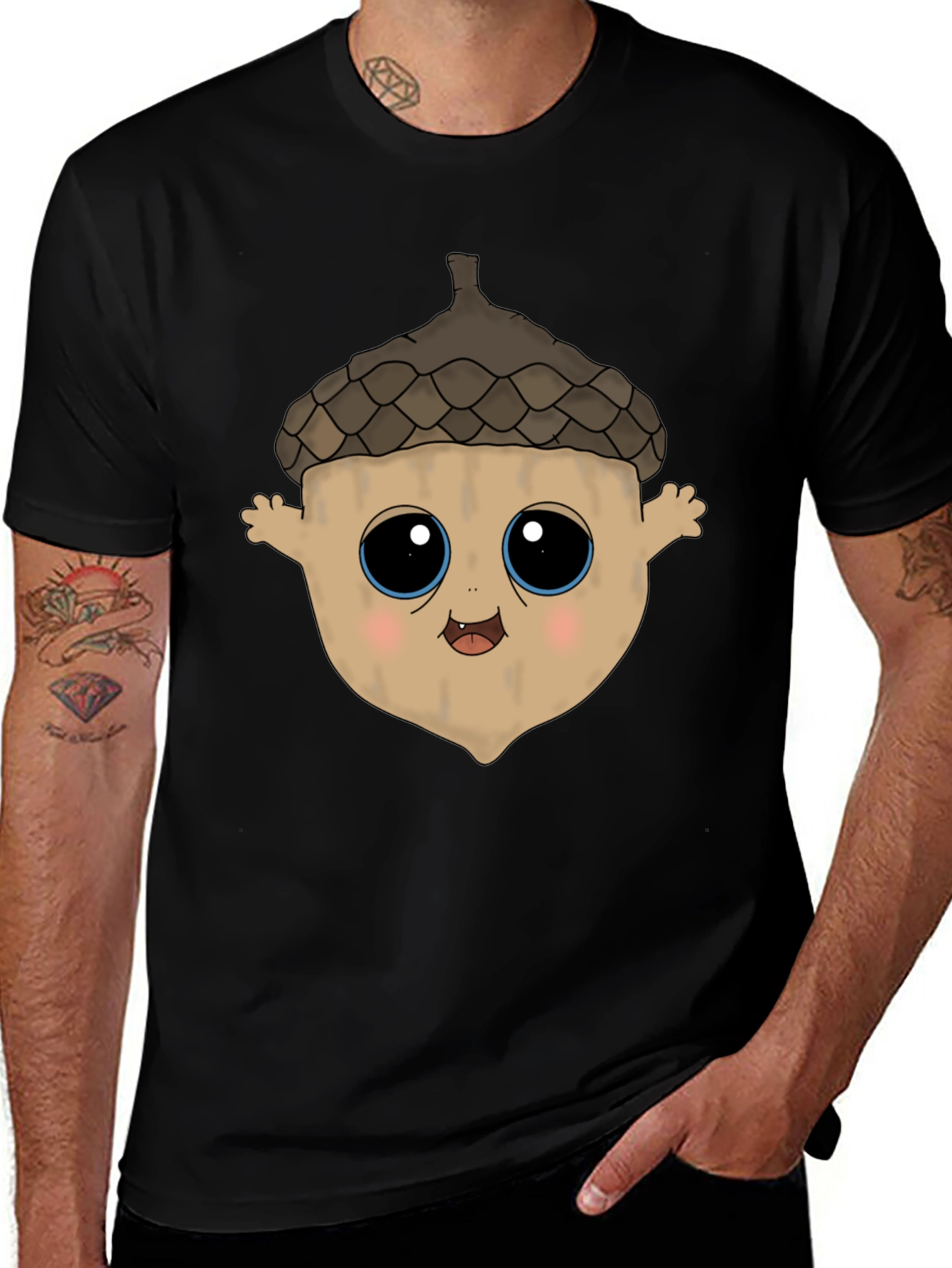Cute Acorn Cartoon Graphic T-Shirt