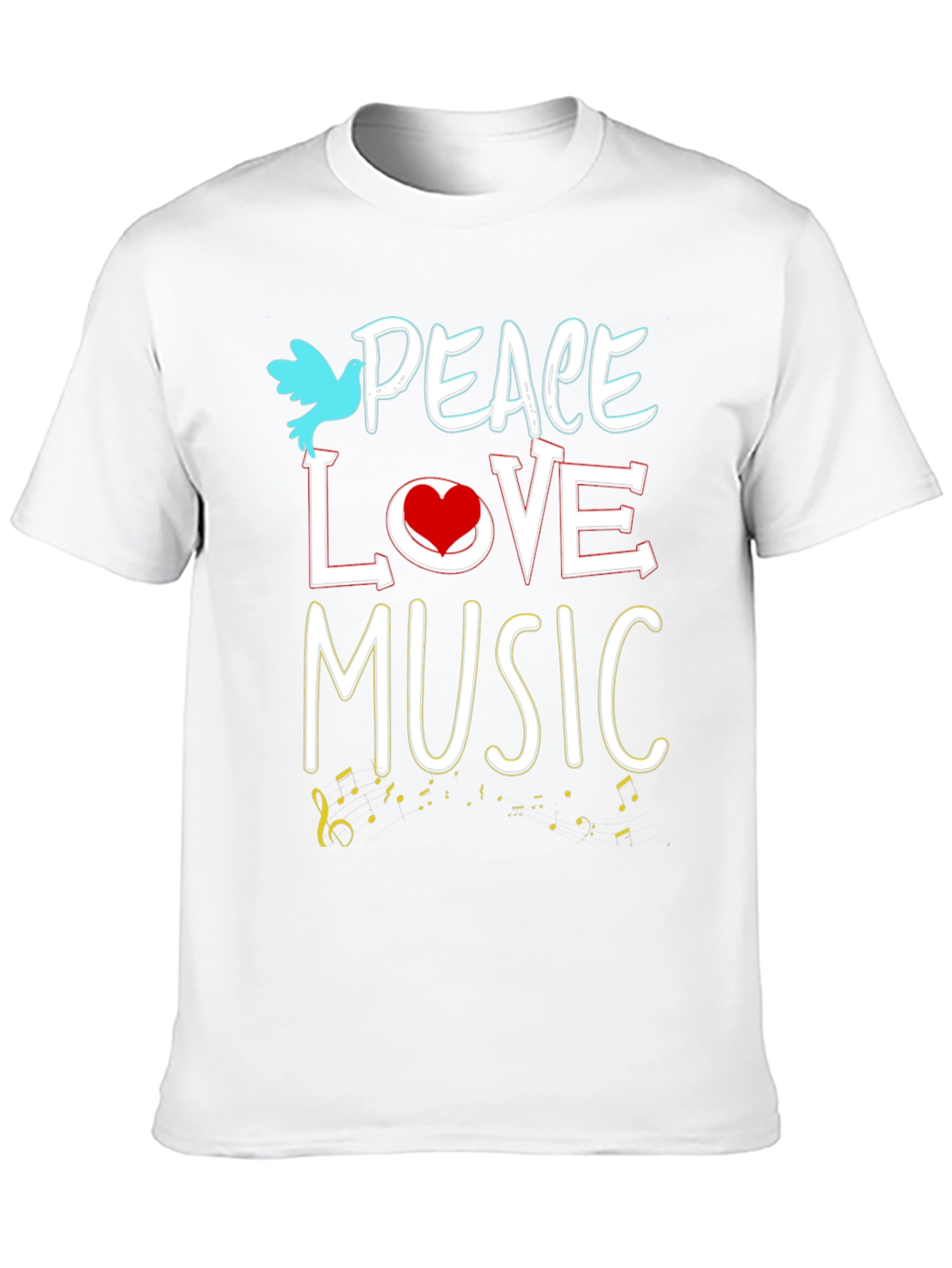 Peace Love Music Graphic Tee - Black Unisex T-Shirt