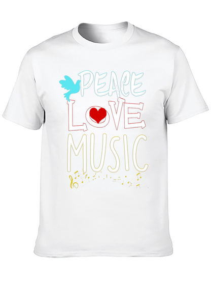 Peace Love Music Graphic Tee - Black Unisex T-Shirt