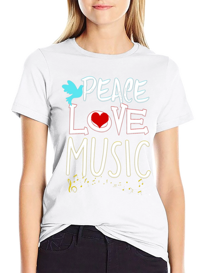 Peace Love Music Graphic Tee - Black Unisex T-Shirt