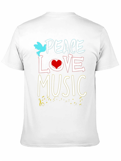 Peace Love Music Graphic Tee - Black Unisex T-Shirt