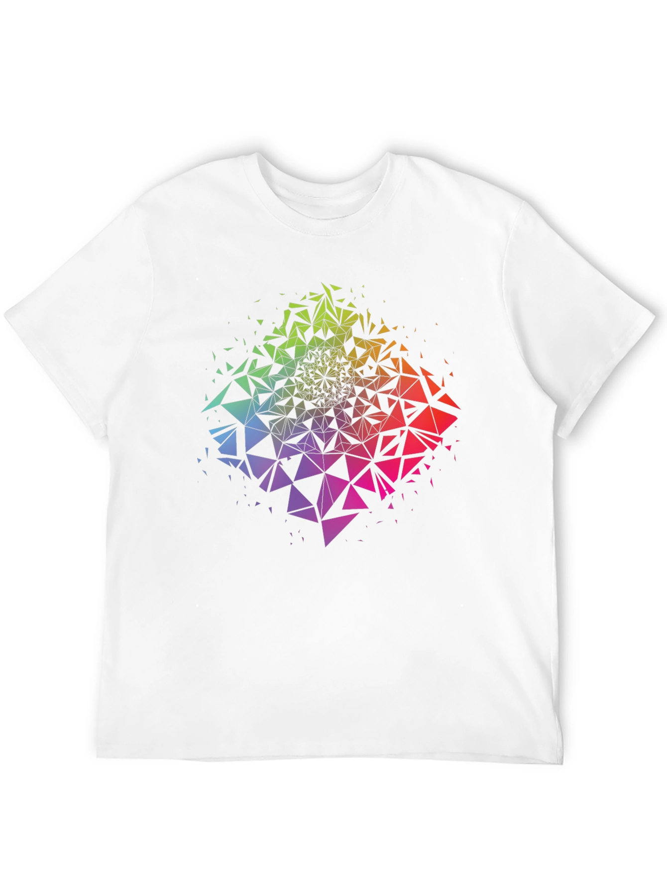 Geometric Triangle Burst Graphic Tee - Black