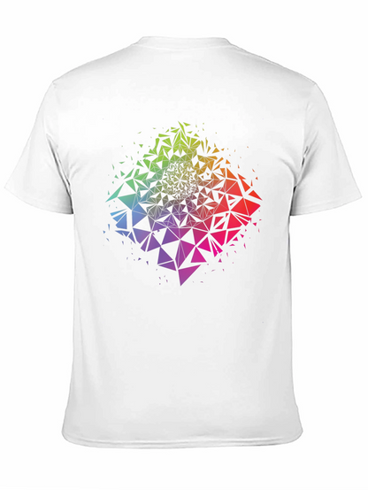 Geometric Triangle Burst Graphic Tee - Black