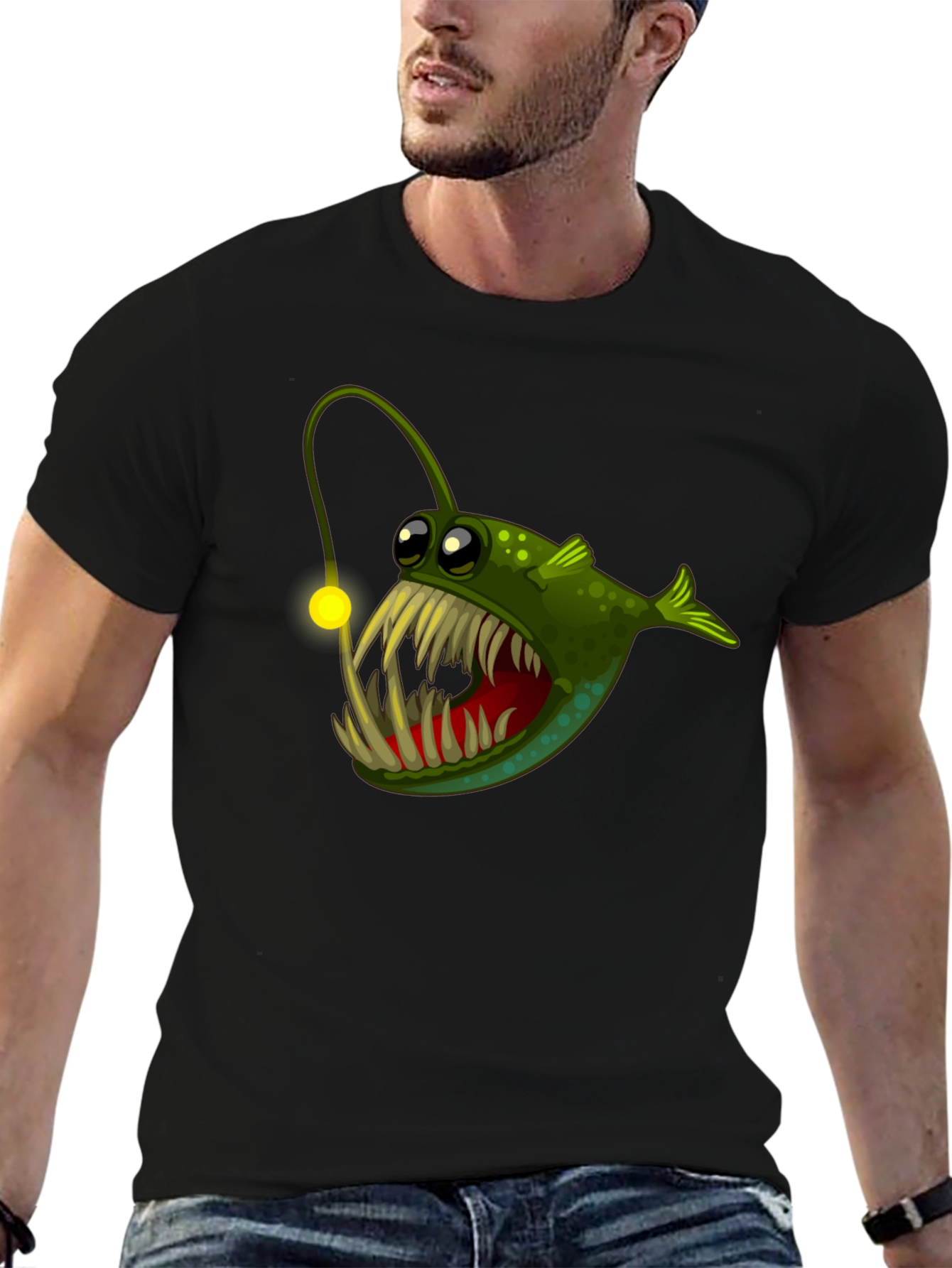 Angler Fish Graphic Tee - Unique Cartoon Design