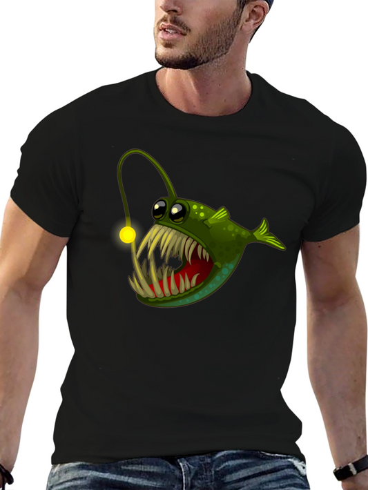 Angler Fish Graphic Tee - Unique Cartoon Design