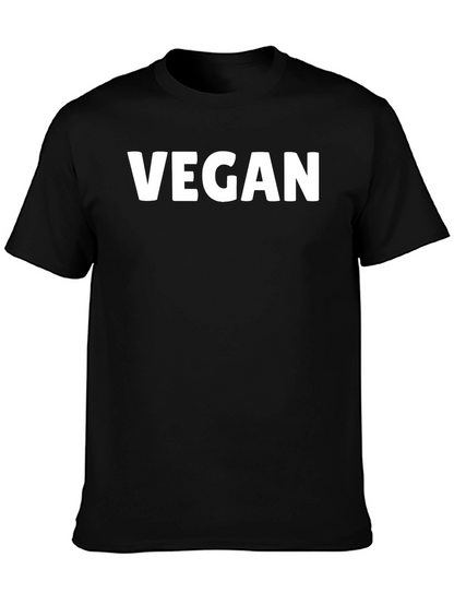 Vegan Statement T-Shirt - Bold White Lettering on Black
