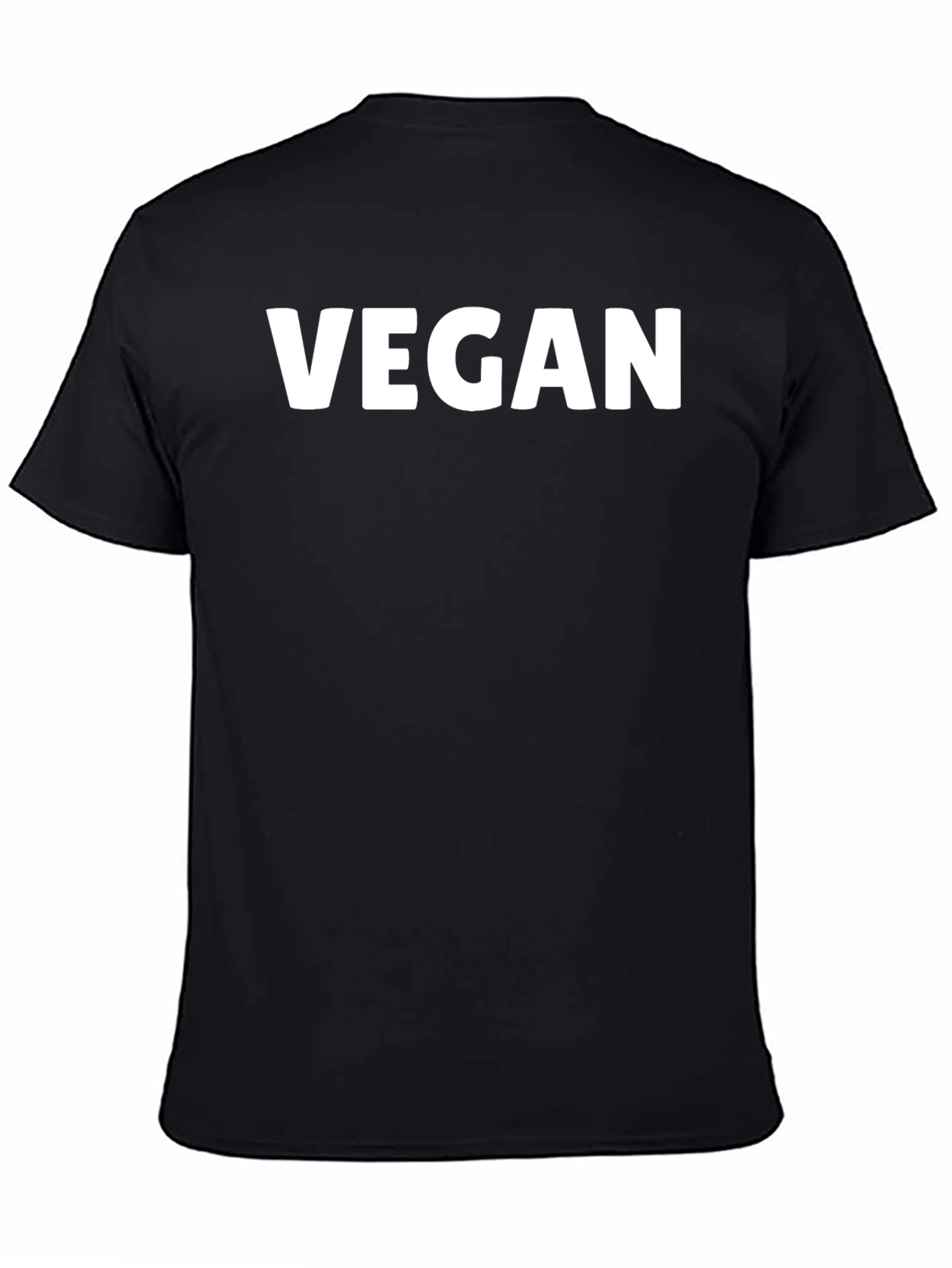 Vegan Statement T-Shirt - Bold White Lettering on Black