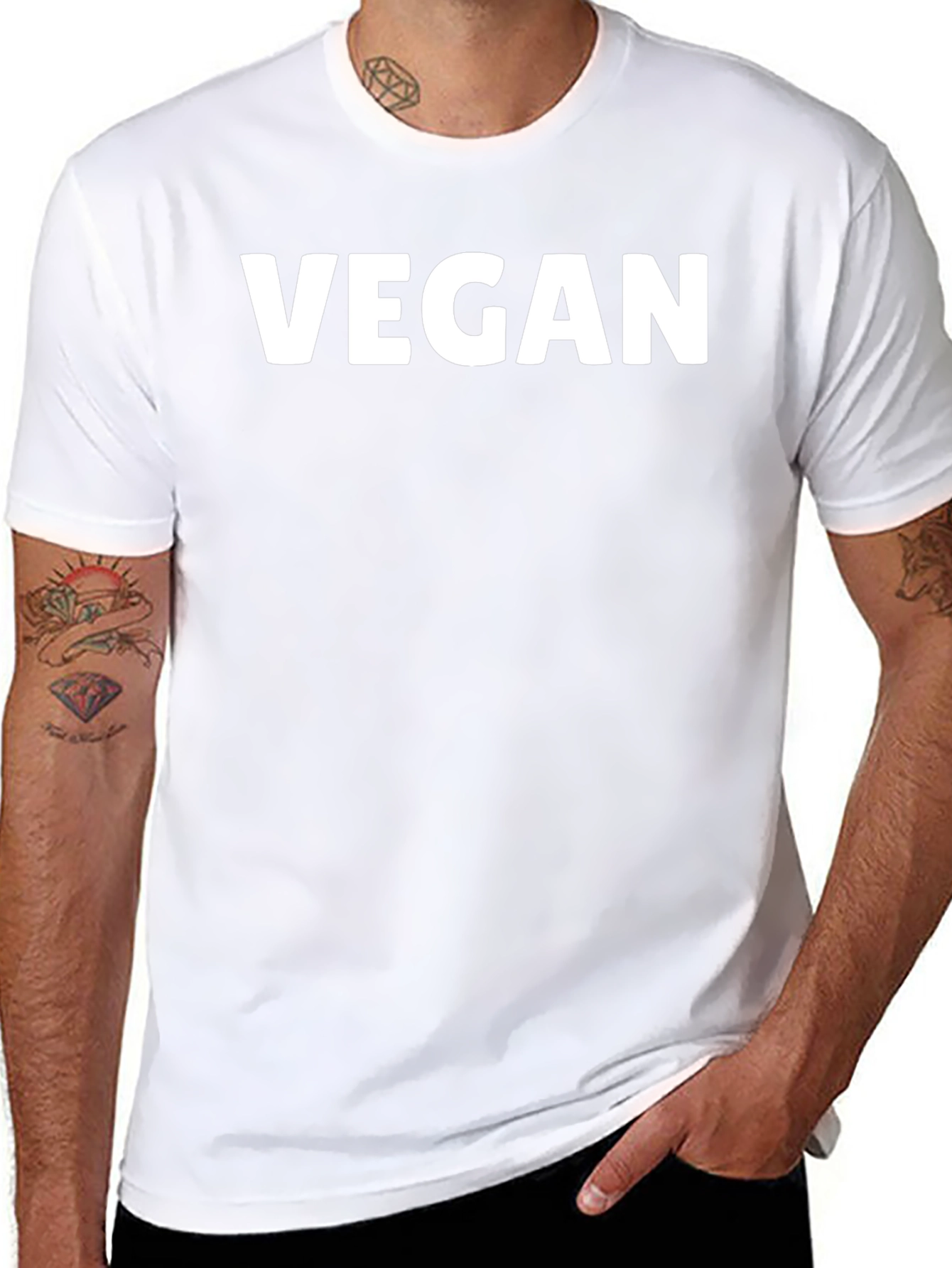 Vegan Statement T-Shirt - Bold White Lettering on Black
