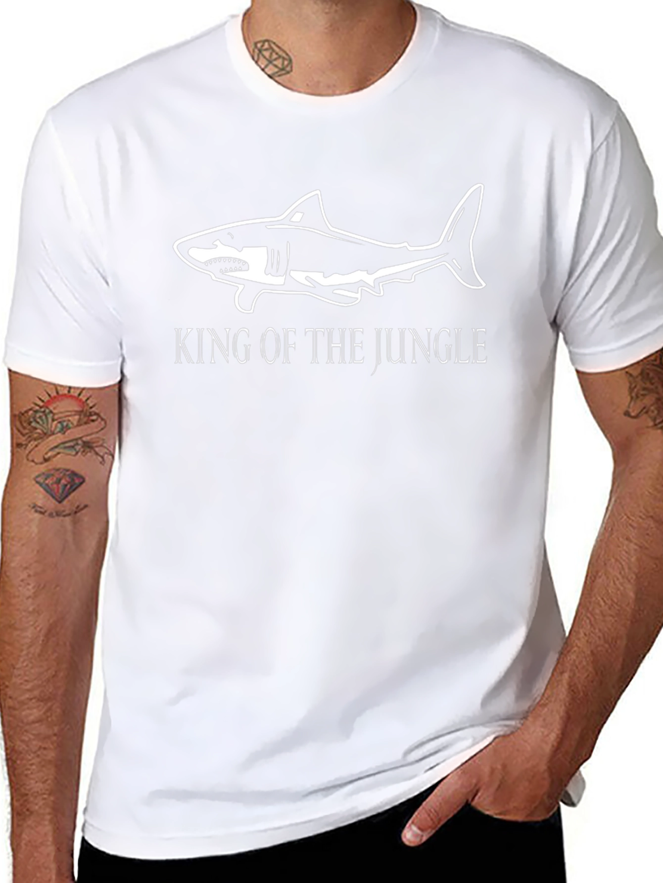 King of the Jungle Shark T-Shirt - Black