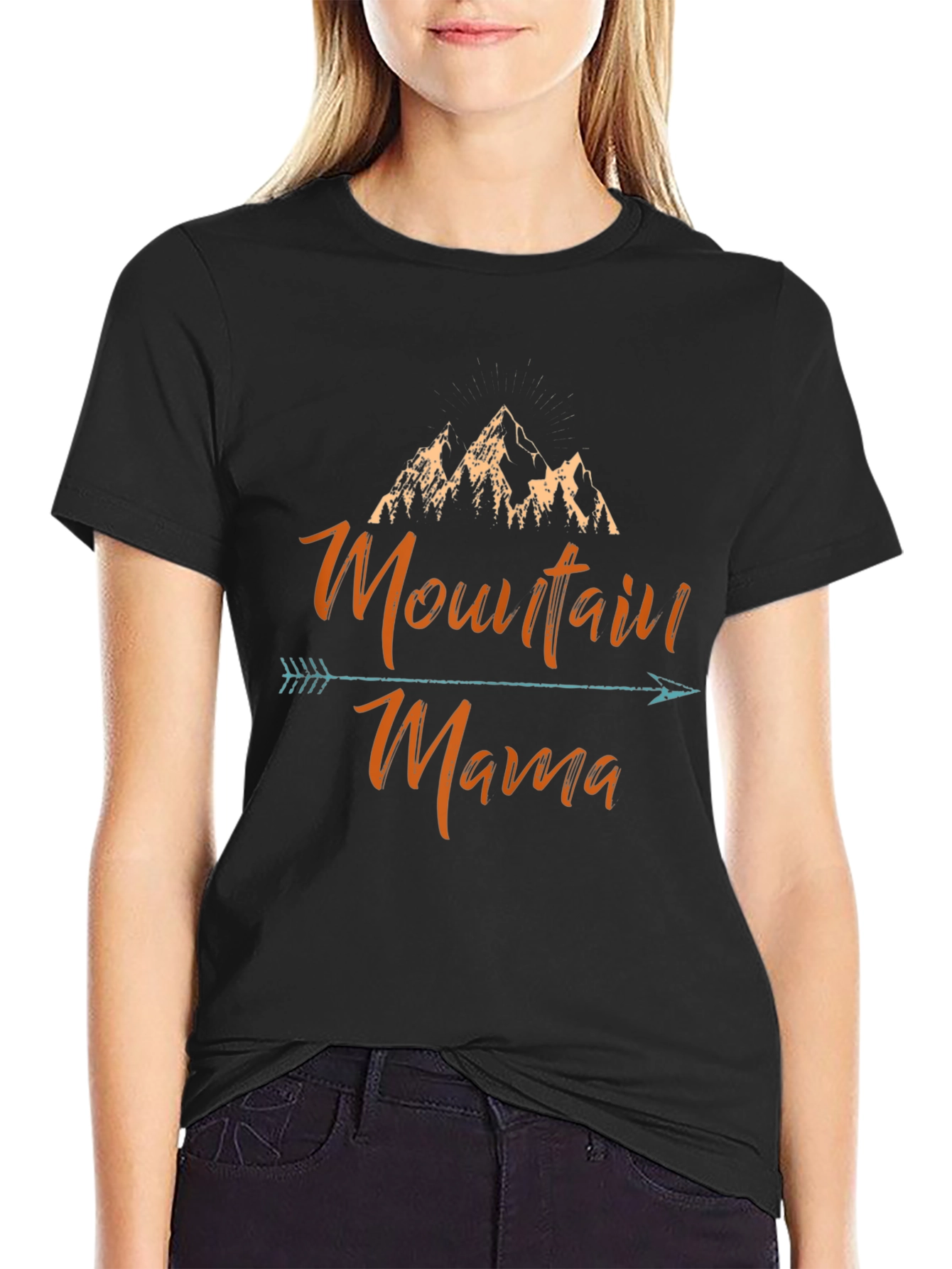 Mountain Mama Arrow Graphic Tee - Black