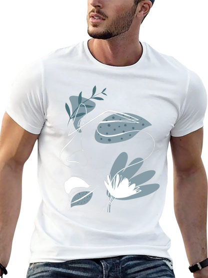 Abstract Face Graphic Tee - Modern Artistic T-Shirt