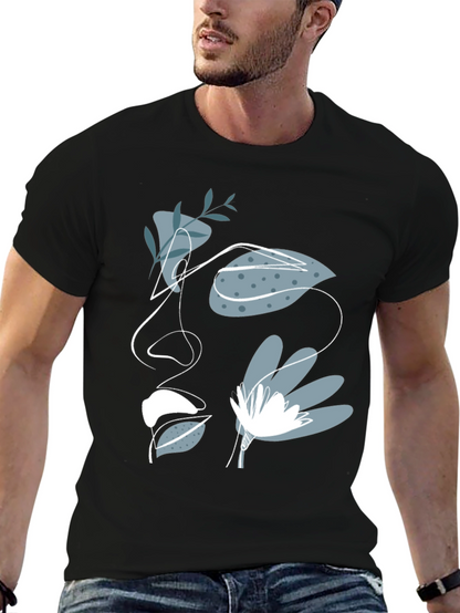Abstract Face Graphic Tee - Modern Artistic T-Shirt