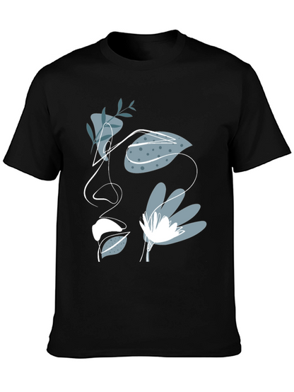 Abstract Face Graphic Tee - Modern Artistic T-Shirt