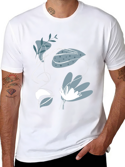 Abstract Face Graphic Tee - Modern Artistic T-Shirt