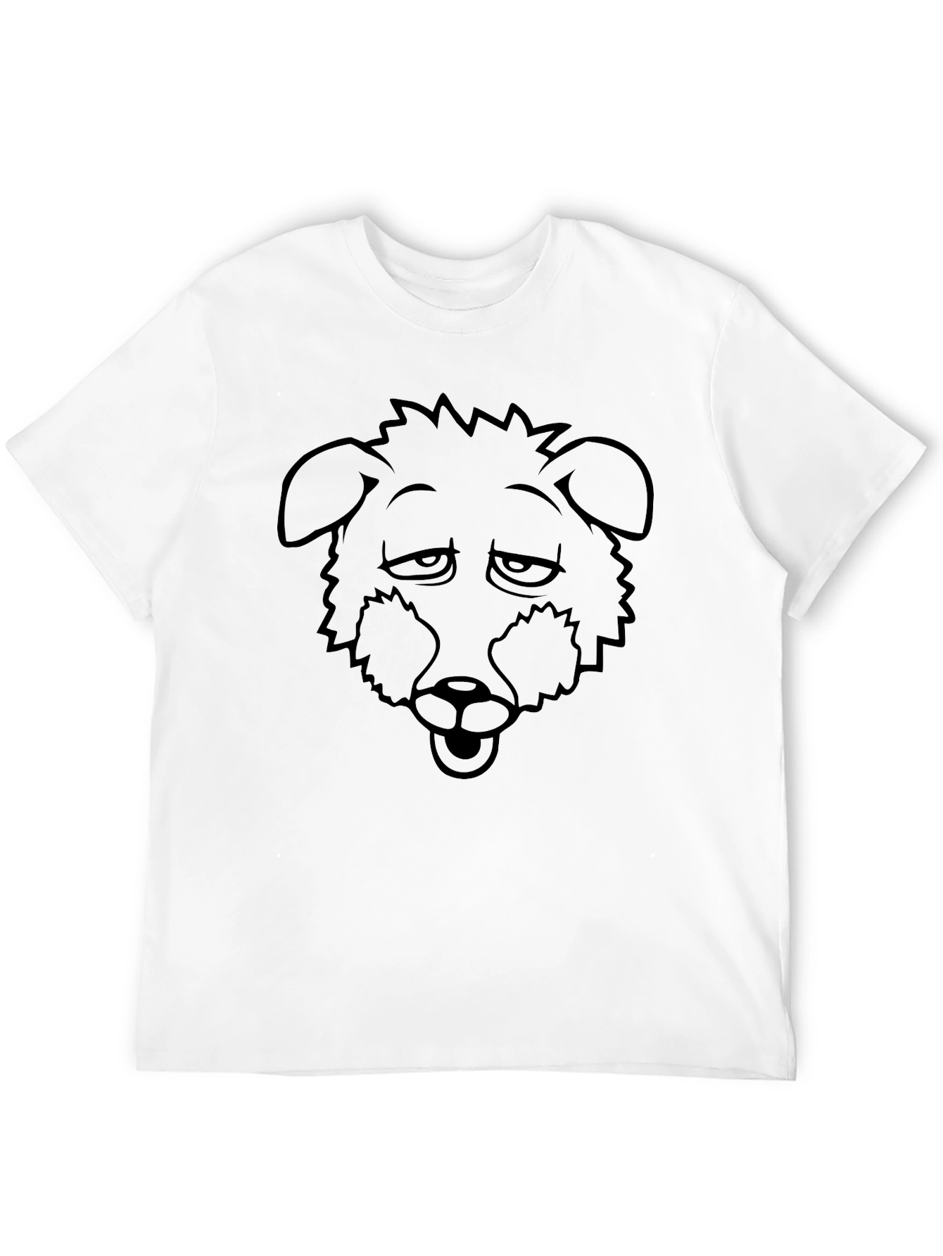 Dog Outline Graphic T-Shirt - Black