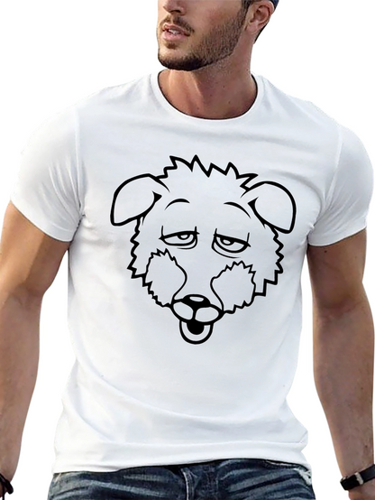 Dog Outline Graphic T-Shirt - Black