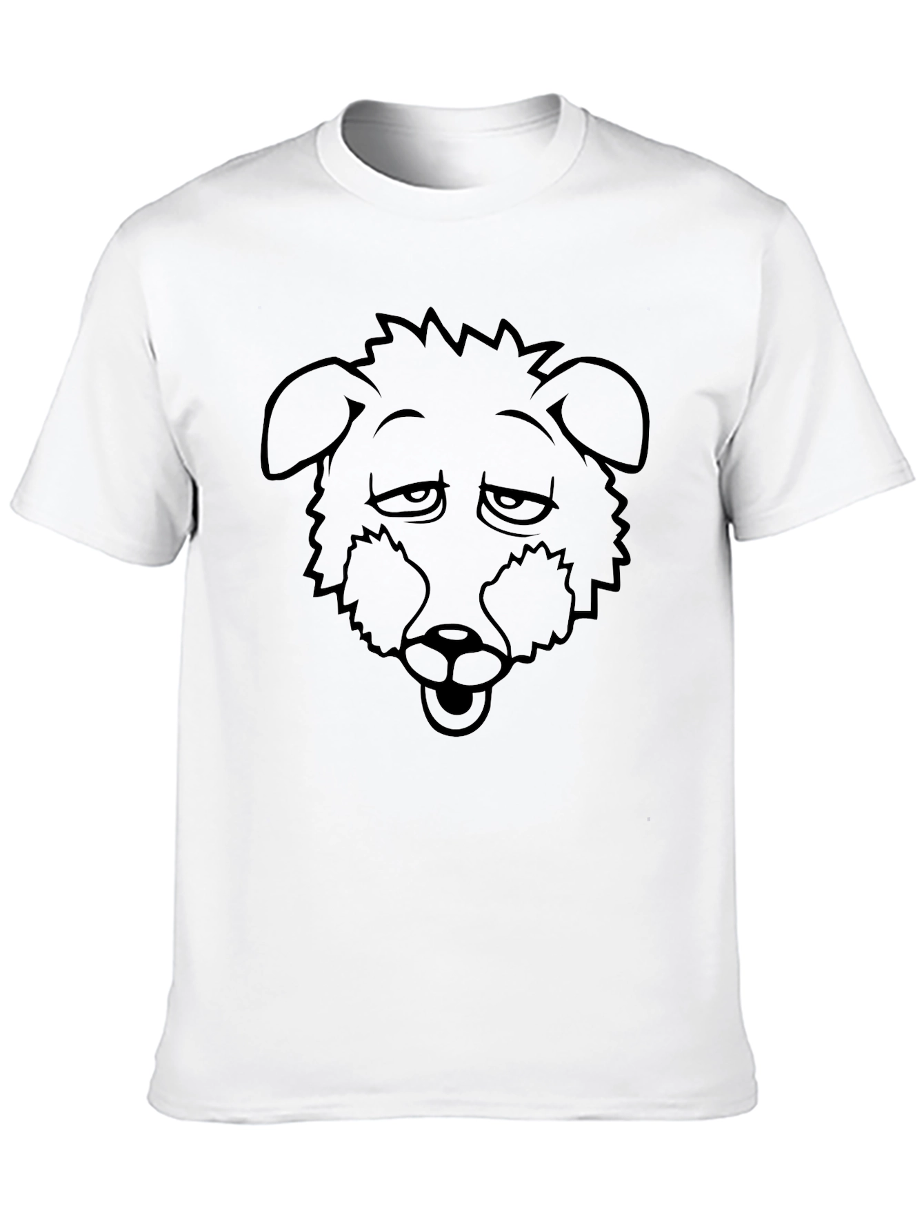 Dog Outline Graphic T-Shirt - Black