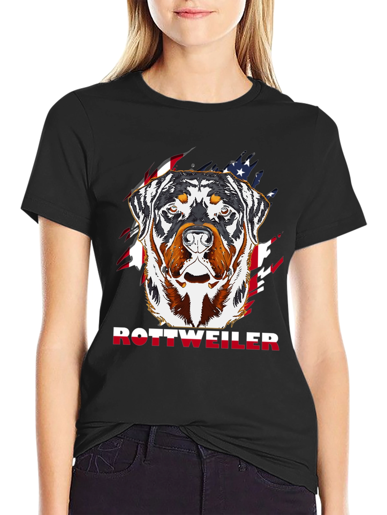 Rottweiler American Flag T-Shirt