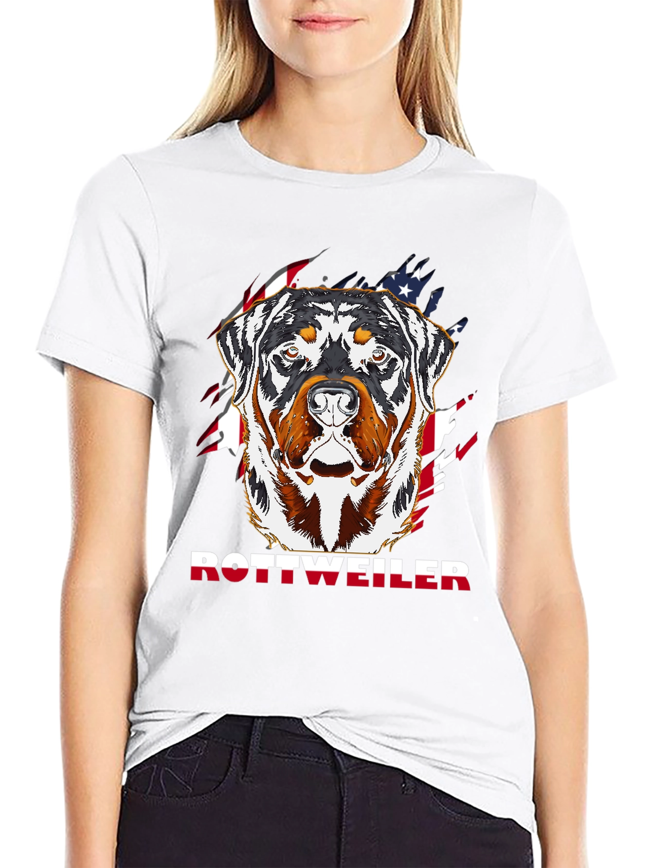 Rottweiler American Flag T-Shirt