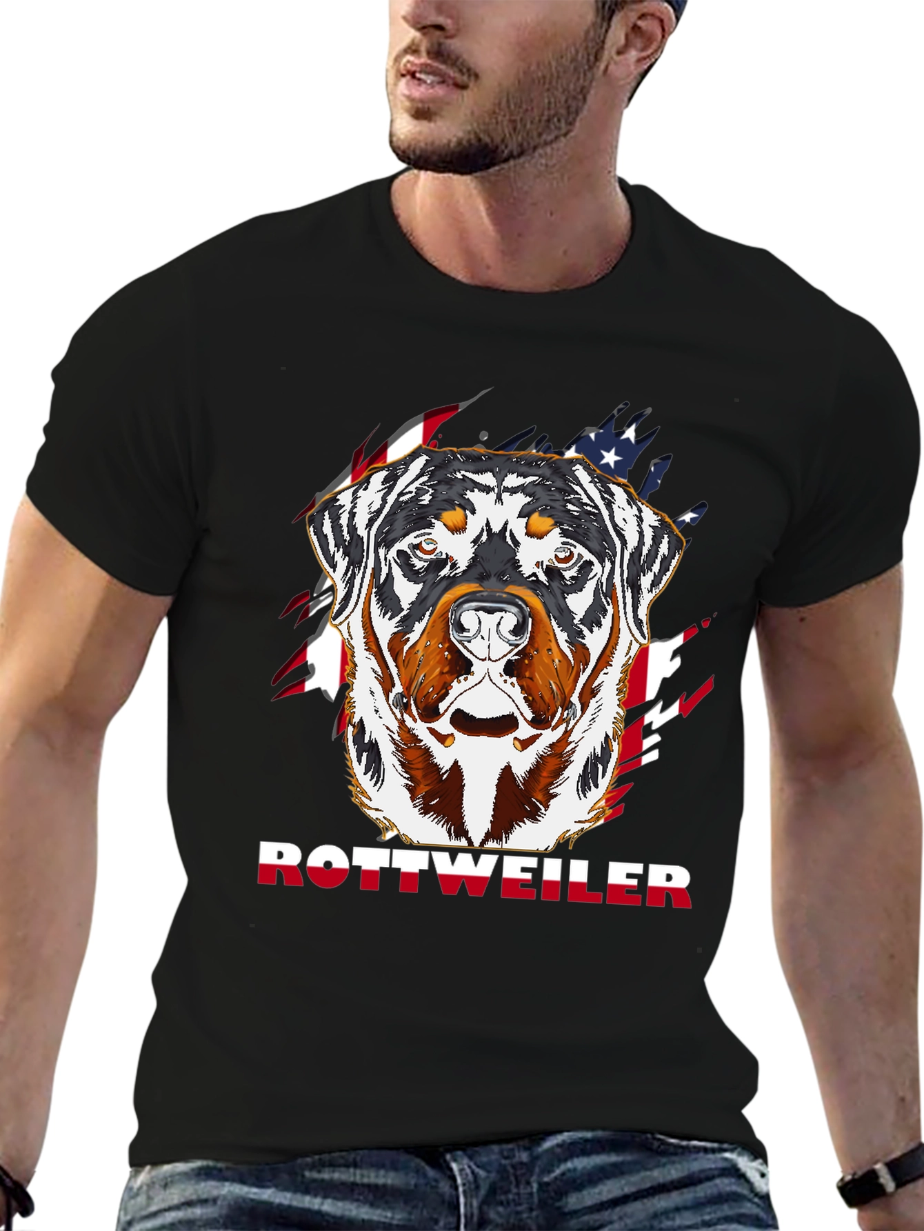 Rottweiler American Flag T-Shirt