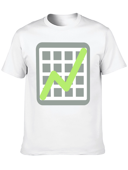 Trending Graphic Tee: Chart Design on Black Cotton Shirt