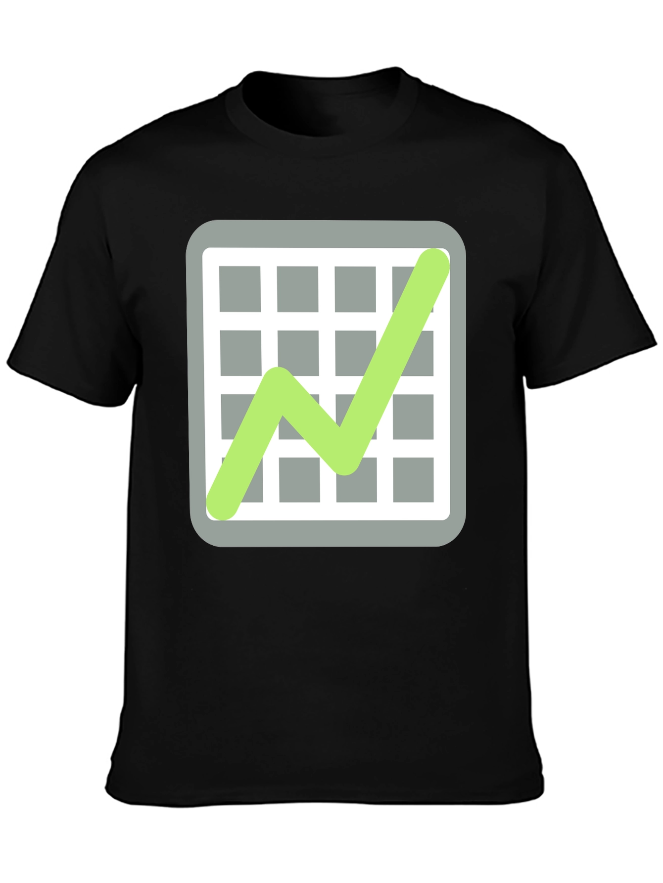 Trending Graphic Tee: Chart Design on Black Cotton Shirt