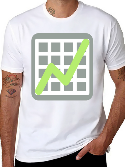 Trending Graphic Tee: Chart Design on Black Cotton Shirt
