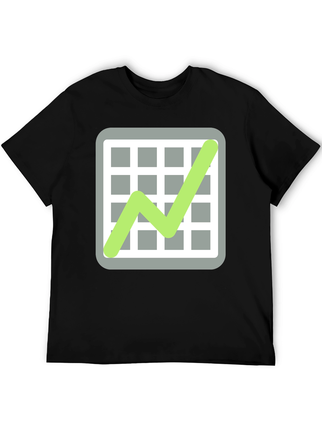 Trending Graphic Tee: Chart Design on Black Cotton Shirt