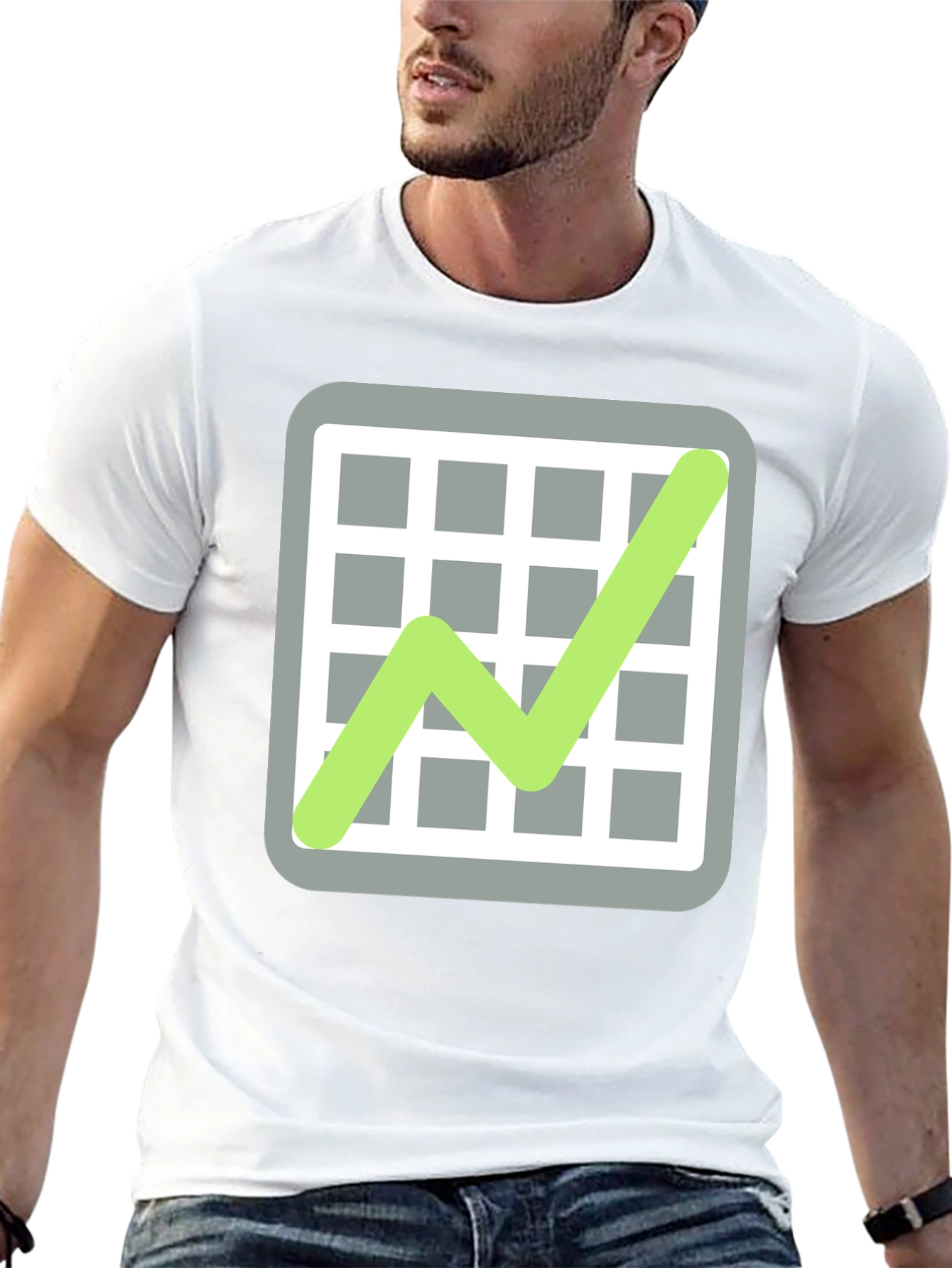 Trending Graphic Tee: Chart Design on Black Cotton Shirt