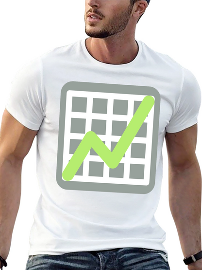 Trending Graphic Tee: Chart Design on Black Cotton Shirt